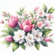 Lenny Pink Tulips & White Jasmine wax melt snap bar